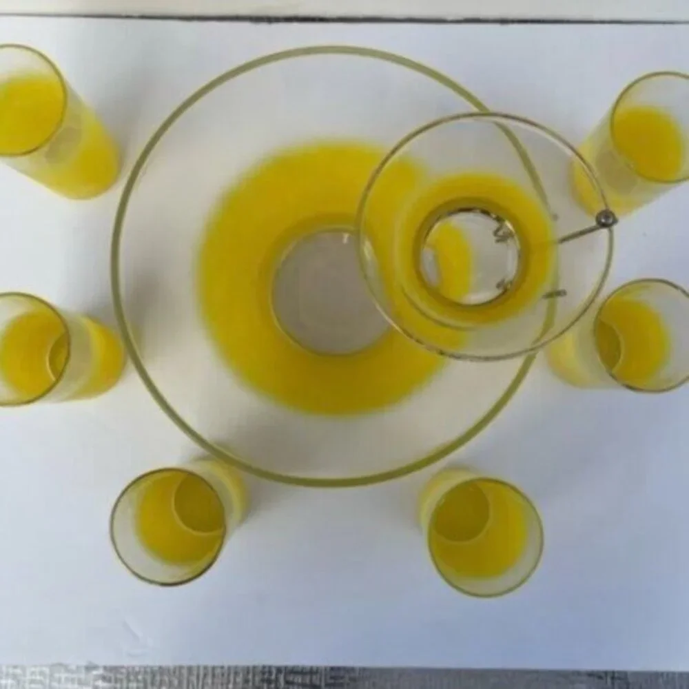 Vintage West Virginia Glass Co. Yellow Blendo Tumblers - Set of 6